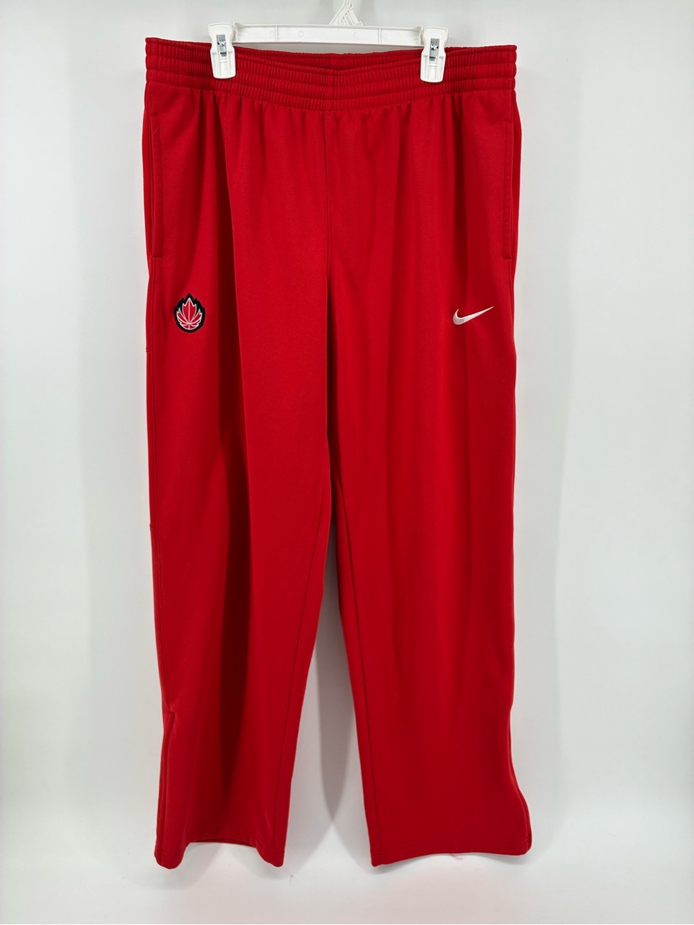 Nike Basketball Red Men's Athletic Sweatpants with Swoosh Logo